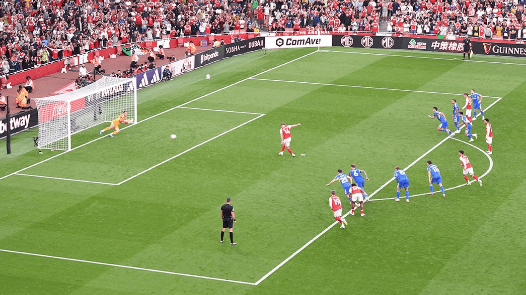 Viktor Gyokeres scores a penalty against Leeds United